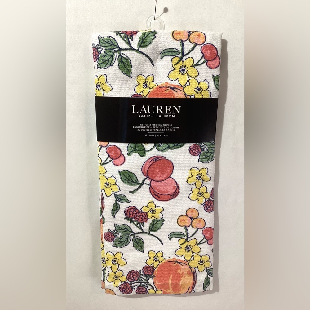 Lauren Ralph Lauren Kitchen Towels Set of Two Spring Decor 100% Cotton